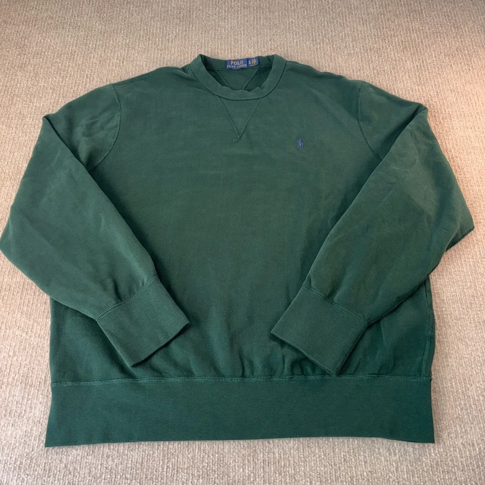 Polo Ralph Lauren Dark Green Lightweight Crewneck Sweatshirt Men's Size XL EUC